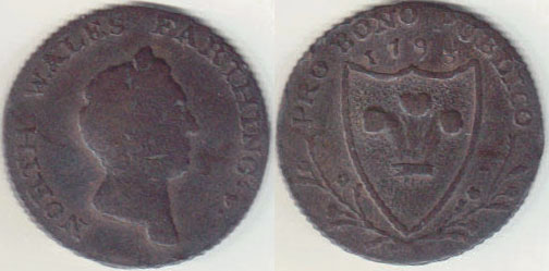 1793 Great Britain Farthing Trade Token (North Wales) A004703